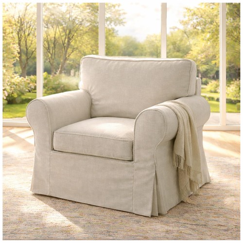 Polyester flax armchair - flax,