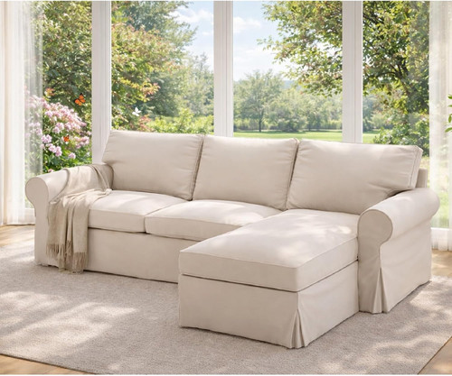 Polyester flax ektorp sofa - flax,